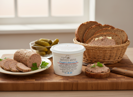 Brotzeitteller mit Ziegenleberwurst